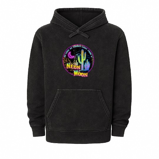 As Long As Theres Light From A Neon Moon Country Mineral Wash Hoodies
