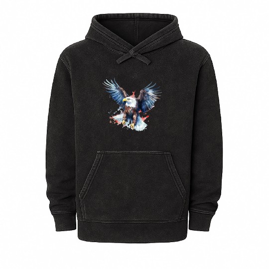Eagle 4Th July Independent Day Mineral Wash Hoodies