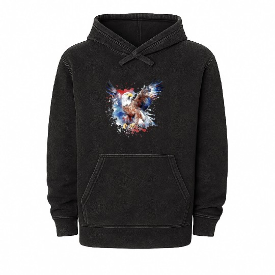 Eagle 4Th July Independent Day Mineral Wash Hoodies