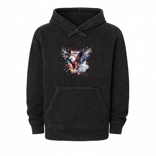 Eagle 4Th July Independent Day Mineral Wash Hoodies