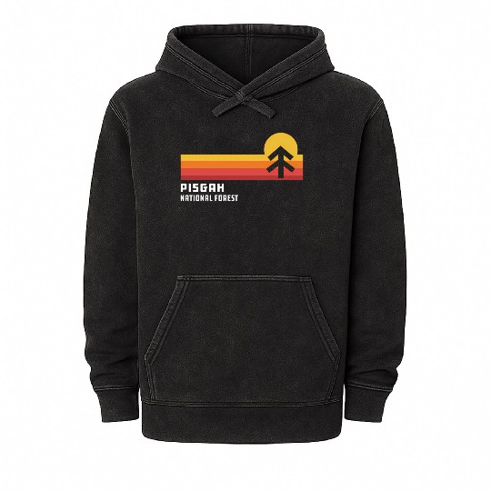 Retro Sunset Pisgah National Forest Asheville Mineral Wash Hoodies