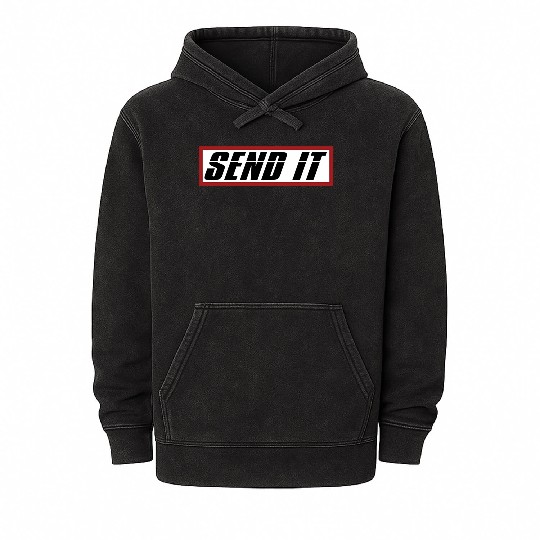 Send It Dirt Bike Bmx Offroad Mineral Wash Hoodies