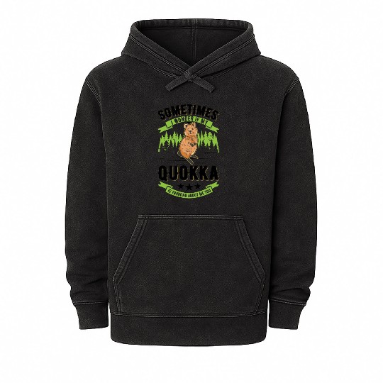 Quokka Gift Short-tailed Kangaroo Mineral Wash Hoodies
