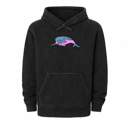 Seapoodle Narwhal Mineral Wash Hoodies