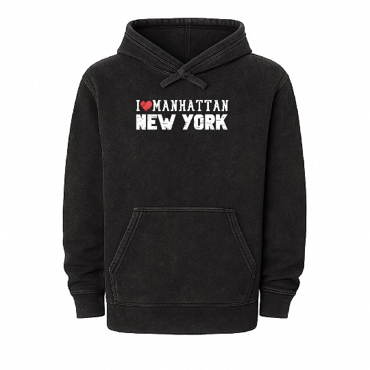 Manhattan New York Love I Heart Manhattan Ny Mineral Wash Hoodies