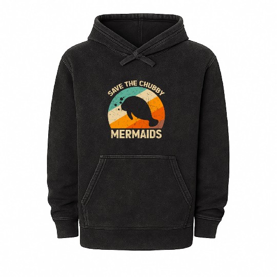 Save The C Sea Cow Mermaids Atee Floaty Mineral Wash Hoodies