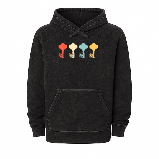 Vintage Bass Guitar Player Bassist Retro Mineral Wash Hoodies
