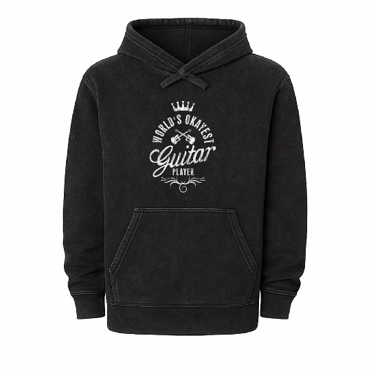 World'S Okayest Guitar Player Vintage Mineral Wash Hoodies