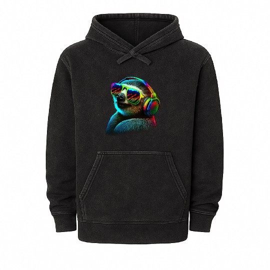 Sloth Music Mineral Wash Hoodies