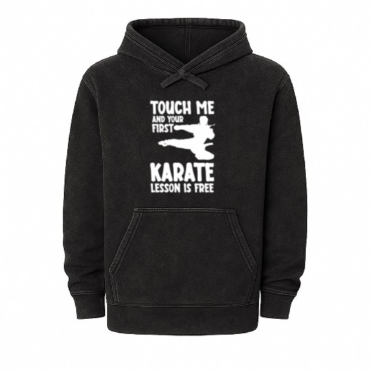Karate Lesson Karateka Mial Teacher Mineral Wash Hoodies