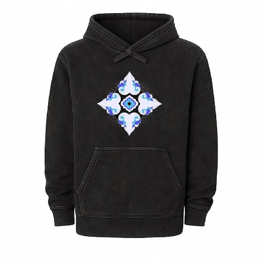 Geometric Snowflakes Mineral Wash Hoodies