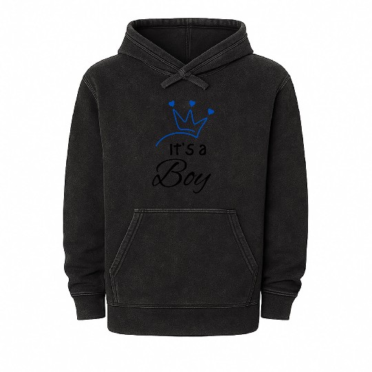 It's a Boy, funny newborn clothes,boy baby shower Mineral Wash Hoodies