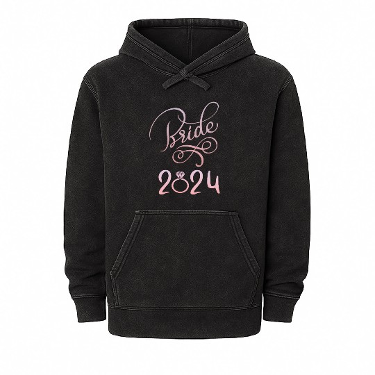 Bride To Be 2024 Fiancã© Engagement Announcement Mineral Wash Hoodies