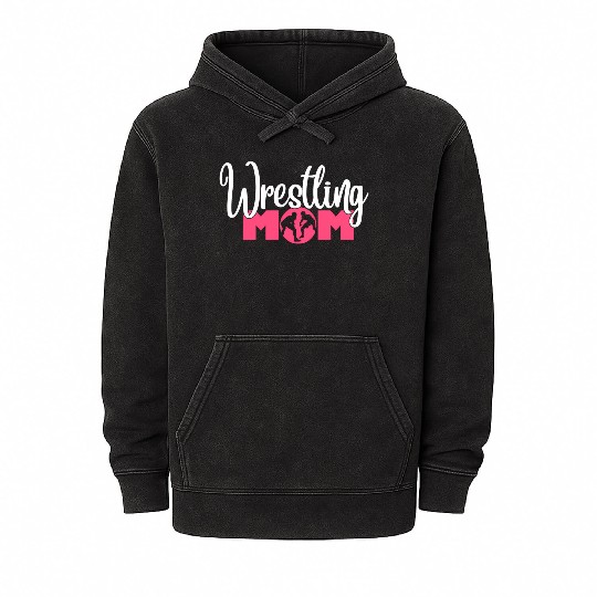 Wrestling Mom Mineral Wash Hoodies