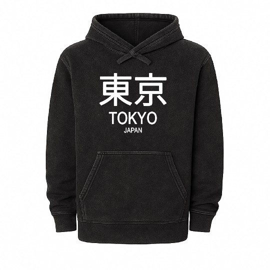 Tokyo Japan Mineral Wash Hoodies