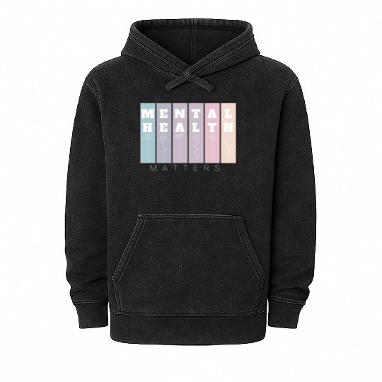 Mental Health Matters | Florals VI French Grey Mineral Wash Hoodies