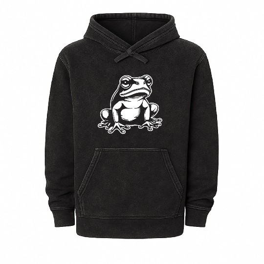 Frog Amphibian Toad Mineral Wash Hoodies