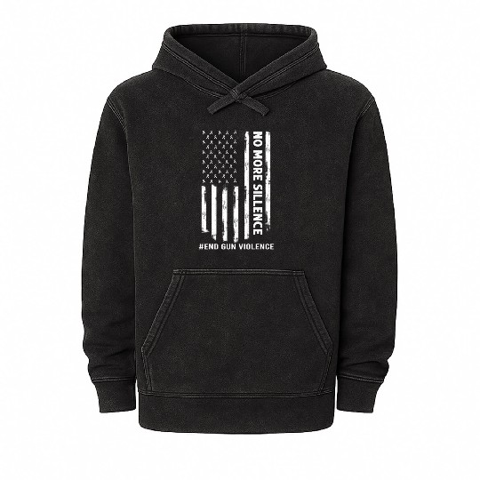 Enough End Gun Violence American Flag Mineral Wash Hoodies