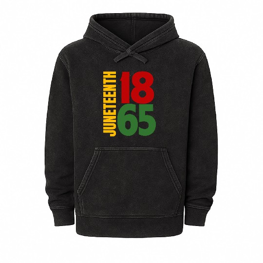 Black Proud African American For Juneteenth Mineral Wash Hoodies