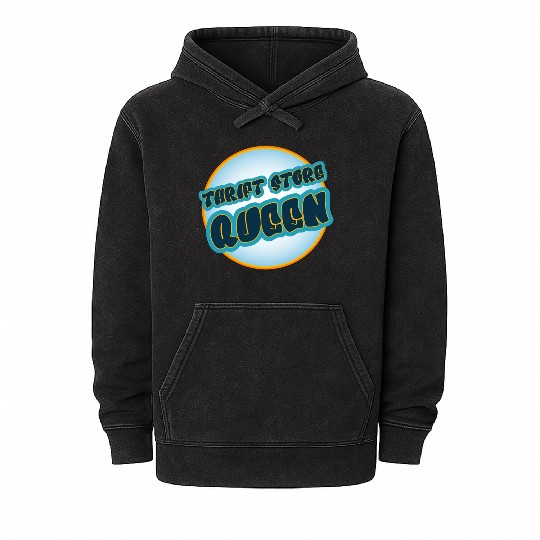 Thrift Store Queen blue orange Mineral Wash Hoodies