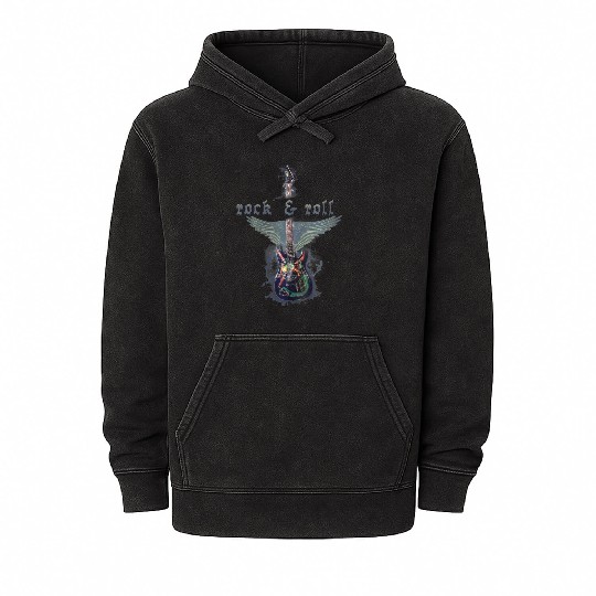 Rock and Roll Guitar product Mineral Wash Hoodies