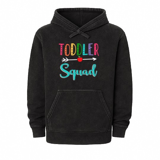 Toddler Squad Teacher Back To School Mineral Wash Hoodies