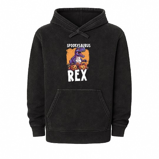 Dinosaur Halloween Trick Or Treat Dino Lover Mineral Wash Hoodies