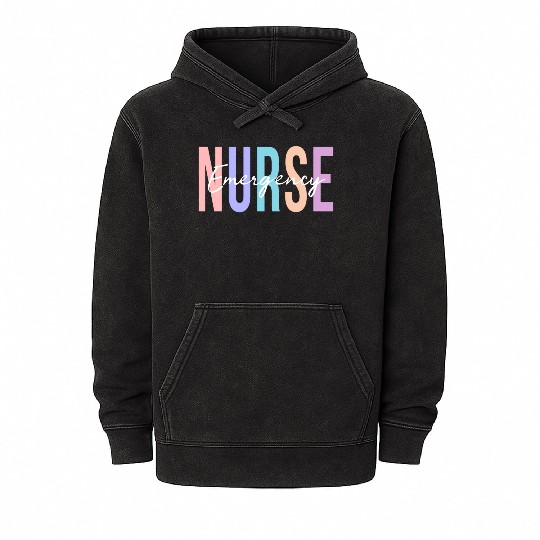 Er Nurse Emergency Room Nurse Registered Nurse Mineral Wash Hoodies