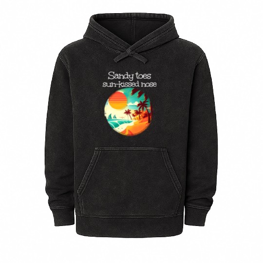 Walking At Sea With Sandy Toes And Sun Kissed Nose Mineral Wash Hoodies