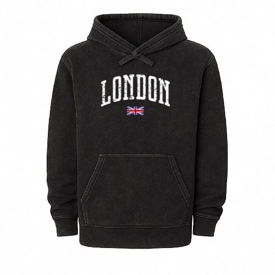 London Flag City Mineral Wash Hoodies