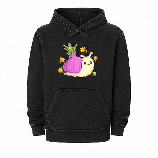 Aesthetic Kawaii Onion Mineral Wash Hoodies