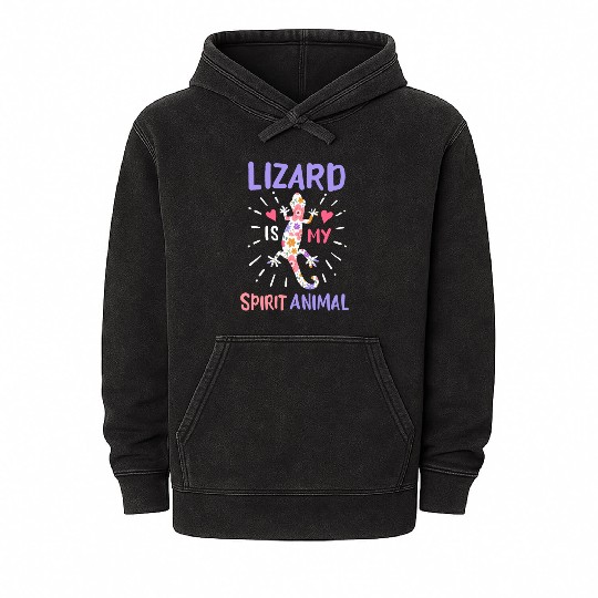 Lizard Reptile Herpetologist Lizard Lover Mineral Wash Hoodies