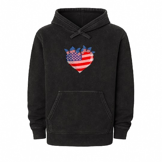 Patriotism Merica Pride US Patriots USA Fan Mineral Wash Hoodies