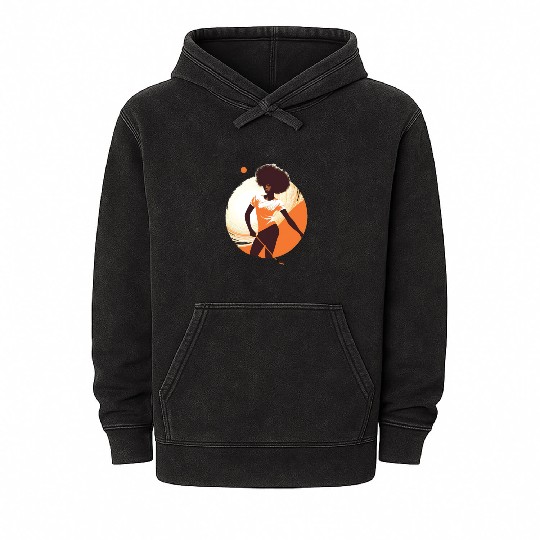 Golfer Girl Afro Woman Golf Player African Mineral Wash Hoodies
