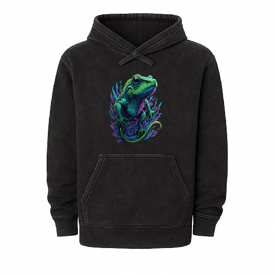 Neon Lizard Colourful Mineral Wash Hoodies