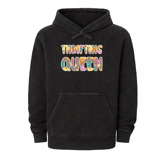 Thrifting Queen brown floral Mineral Wash Hoodies