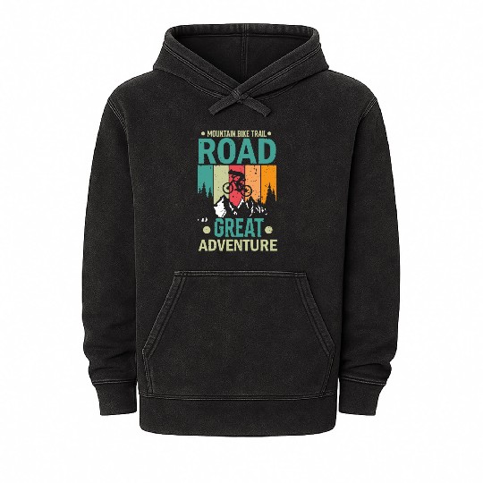 Mountain bike trail Mineral Wash Hoodies