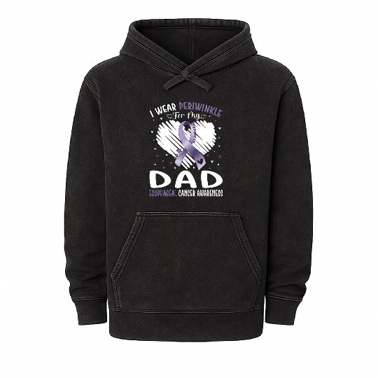 I Wear Periwinkle For My Dad Esophageal Cancer Mineral Wash Hoodies