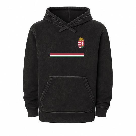 Sports-Style National Pride Hungarian Mineral Wash Hoodies