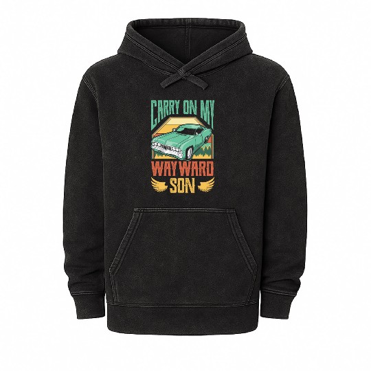 Carry On My Wayward Son Classic Car Mineral Wash Hoodies