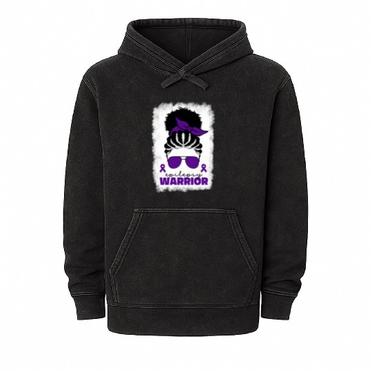 Afro Epilepsy Warrior For Black Epilepsy Awareness Mineral Wash Hoodies