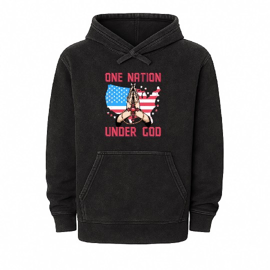 One Nation under God Mineral Wash Hoodies