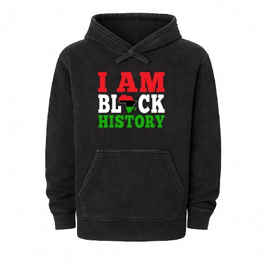 I Am Black History Juneteenth Mineral Wash Hoodies