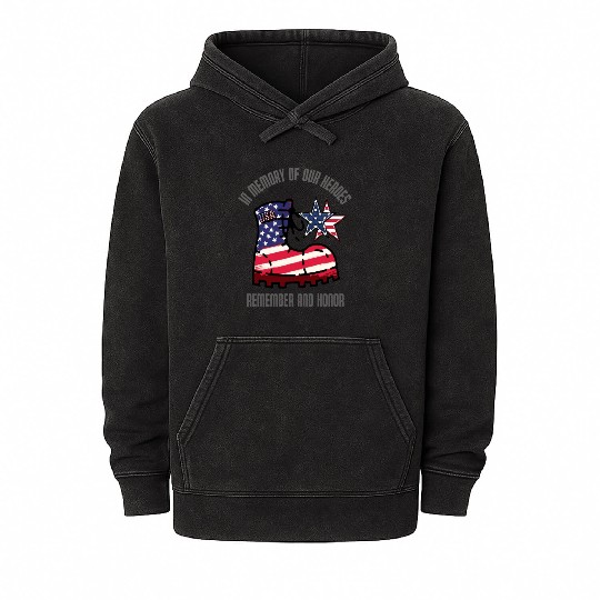 God bless America the land of the free Mineral Wash Hoodies