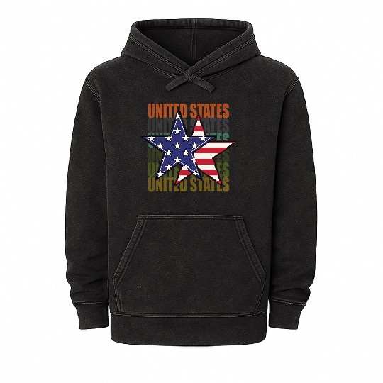 God bless America the land of the free Mineral Wash Hoodies