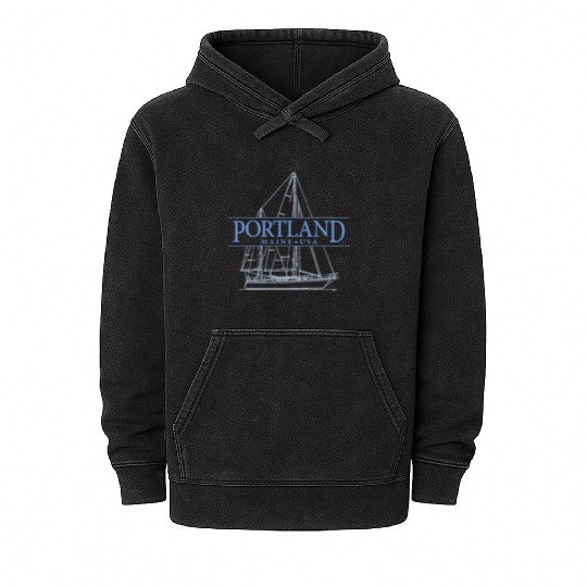 Portland Maine Sailing Mineral Wash Hoodies