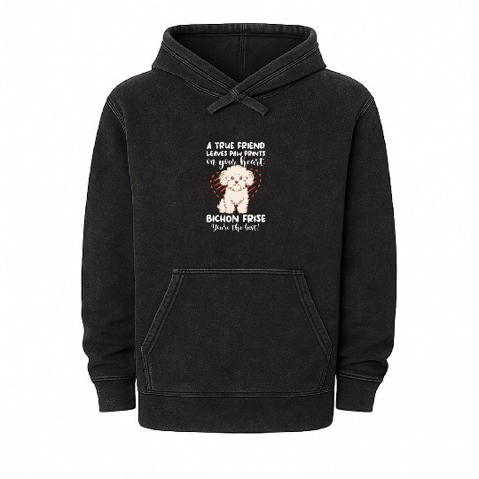 A True Friend Leaves Paw Prints On Your Heart Mineral Wash Hoodies