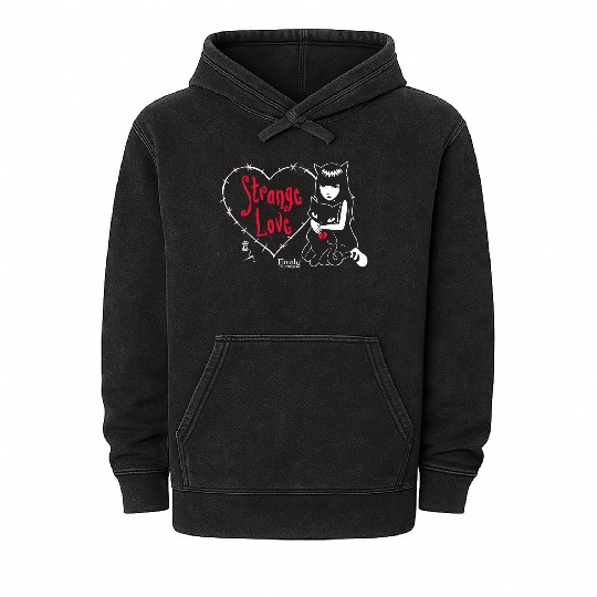 Emily The Strange Strange Love Mineral Wash Hoodies