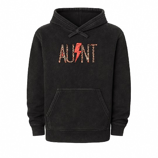 Retro Leopard A Lightning Bolt Western Cory Aie Mineral Wash Hoodies