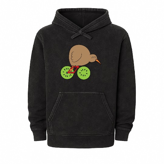 Kiwi Bird New Zealand Kiwi Bird And Kiwi Fruit Kiw Mineral Wash Hoodies